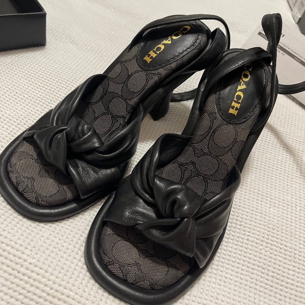 COACH QUINCEY LEATHER HEELS